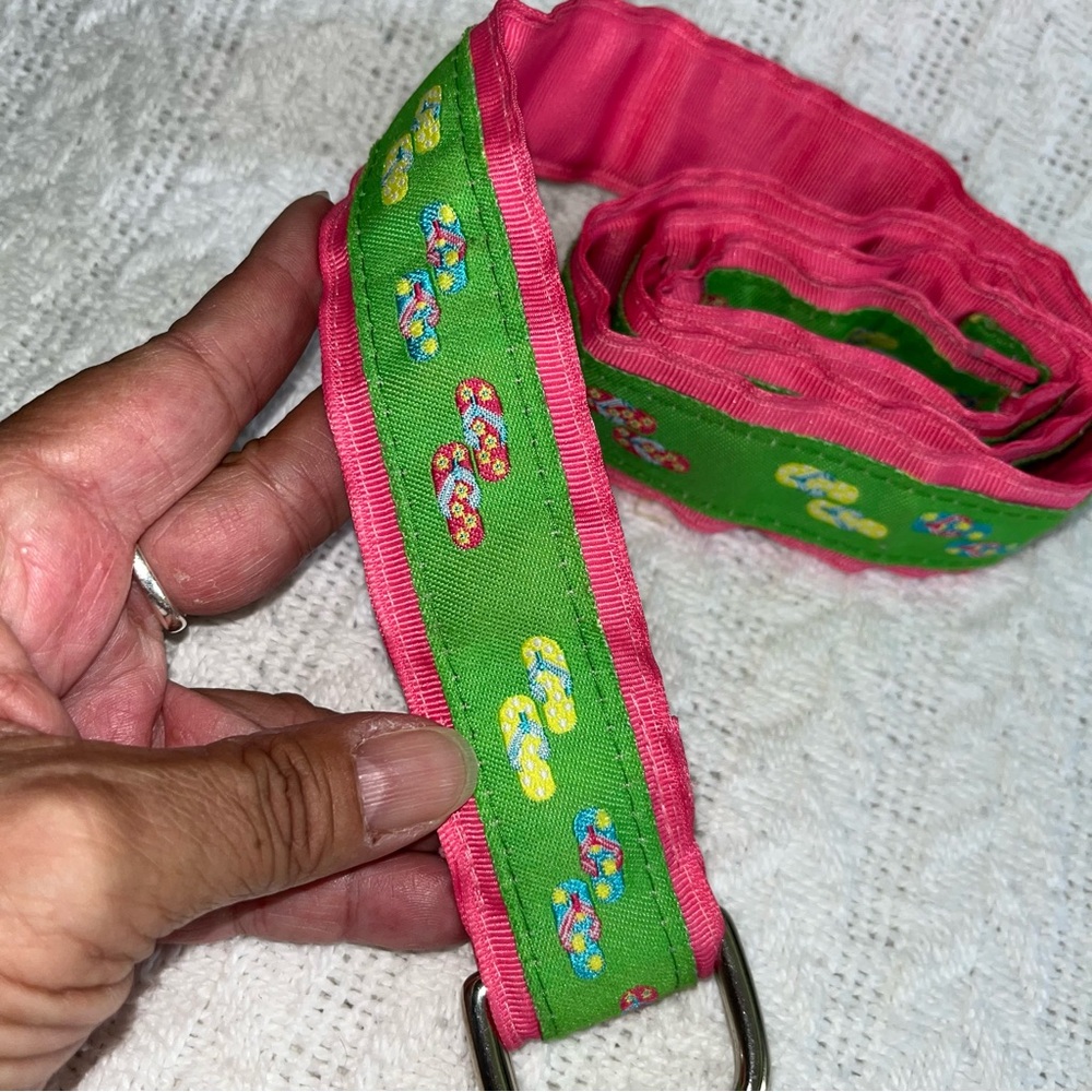 Preppy Nylon Flip Flop Embroidered Summer Belt 🩴